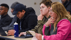 Students in a business class