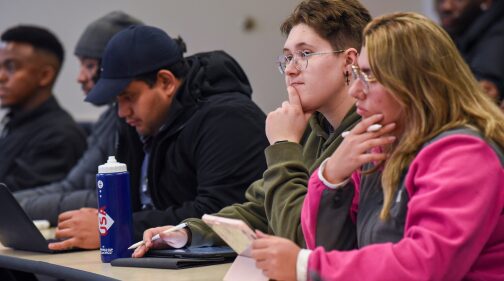 Students in a business class