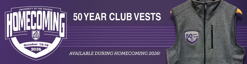Fifty year club attendees will get a free vest at the fifty year club celebration during Homecoming 2026