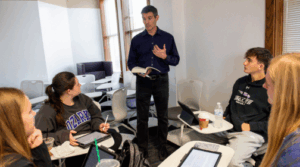 Dr. Hardman teaching an English course
