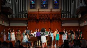 Students in class in the Chapel