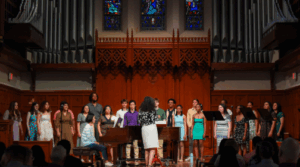 Students in class in the Chapel
