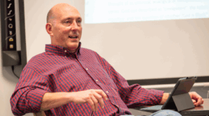 Dr. Daily teaching a religion course