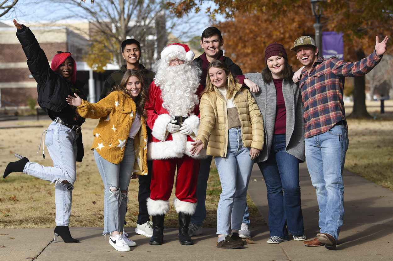 Students with Santa