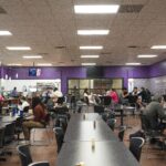 Students in the cafeteria.