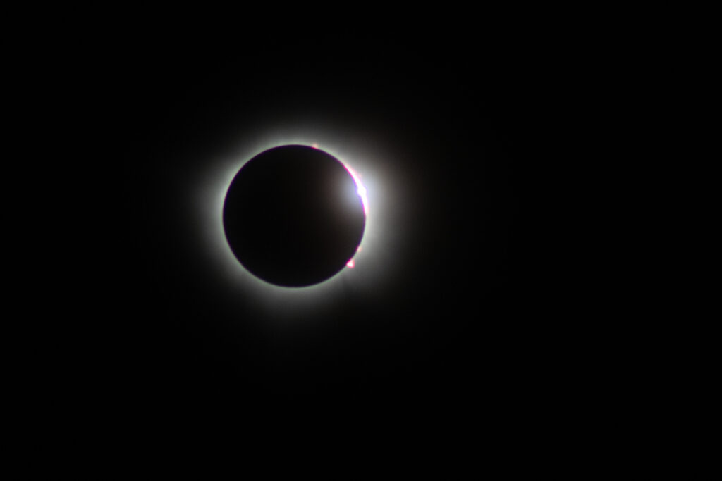 Peak totality of the solar eclipse