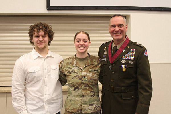 Col. Eric Kremers with children Clara and George