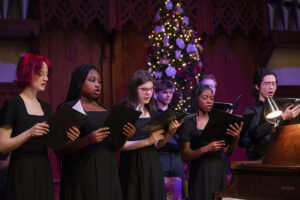 University choir singing