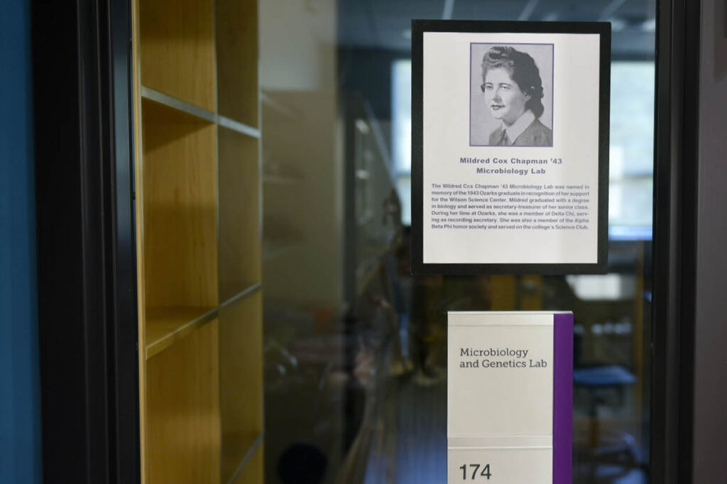 Mildred Cox Chapman Lab signage