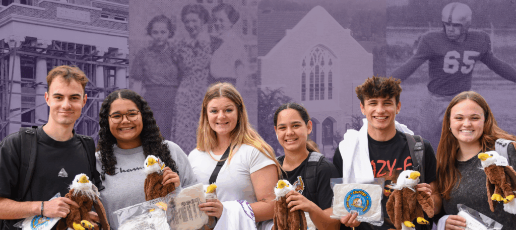 Founders Day students/history graphic