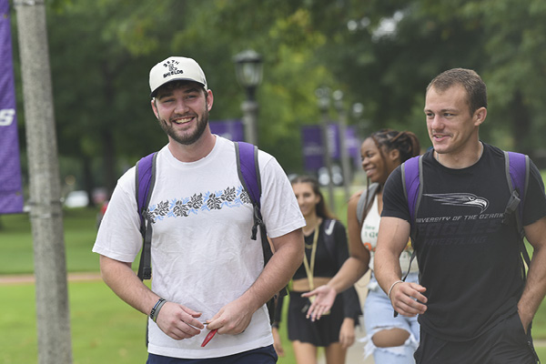 students walking