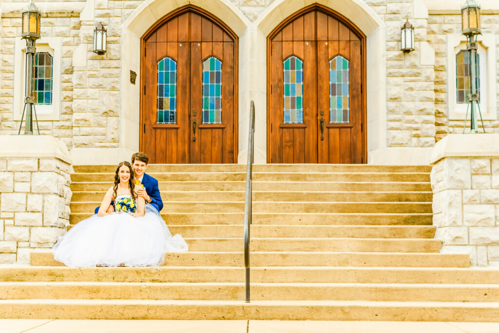 Wedding Couple on Steps