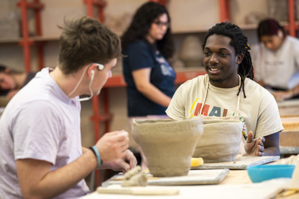 students in ceramics class