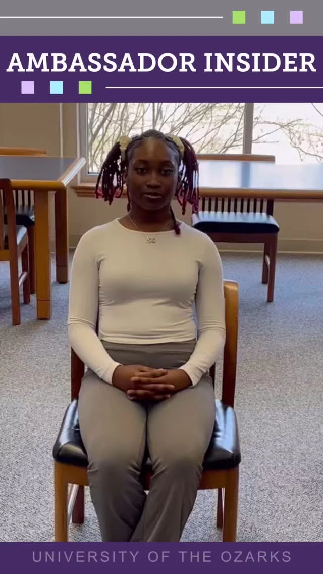 Ambassador Insider: as our academic year commences, we want to take a moment appreciation the dedication and hard work by our students, faculty, and staff. Sit down with one of Ozarks newest alumni. As a Spring 2025 graduate Rekaylah Knowles, takes a moment to reflect on the importance of being an ambassador, why the Robson Library is one of her favorite places on campus, and her time here at Ozarks.